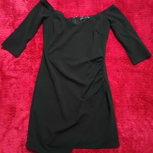 Crystal Doll Black Off-Shoulder Sheath Dress(Excellent Condition)
